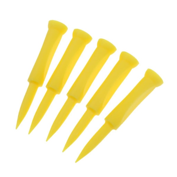 5 Stycken Plast Slott Golf Tee 70mm Gul - Golfträningsverktyg Gul (C)