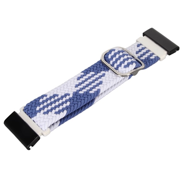 Nylon Armbandsersättning Elastisk Andningsbar Vävd Justerbar 26mm Spänne Armband för Vertix 2 Blå Vit[C]