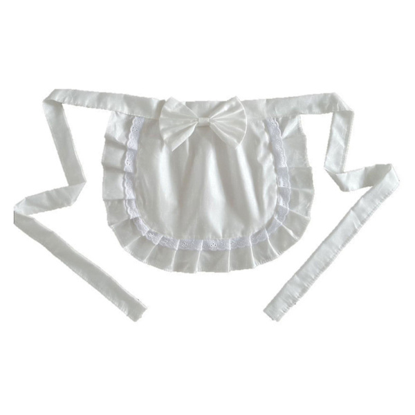 Retro Förkläden Midje Förkläde Midje Förkläde För Flickor  Smal Kostym  Vit Bomull  Halv Förkläde  Fest Hot[C] Beige-White