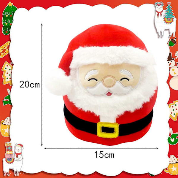 8 tum söt jultomte mjuk plyschleksak, 3D jultomte plyschkudde leksak, squishy bomulls plushies docka, kawaii plysch stoppad djur leksak, present