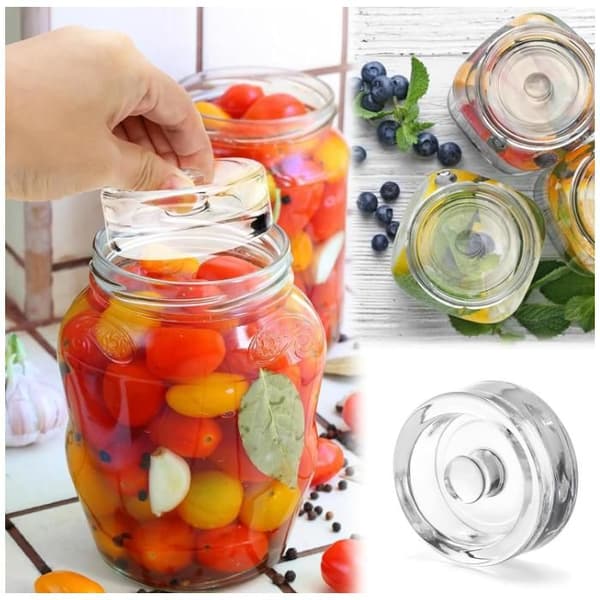 Set med 4 jäsningsvikter i glas, 7 cm diameter glasvikter, jäsningsvikter med [YJD]