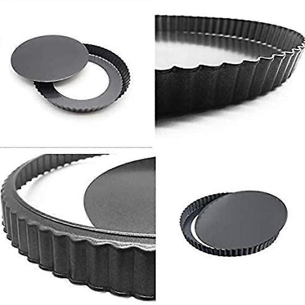 28 cm Lösbottnad Pajform Rund Quicheform, Svart (C)