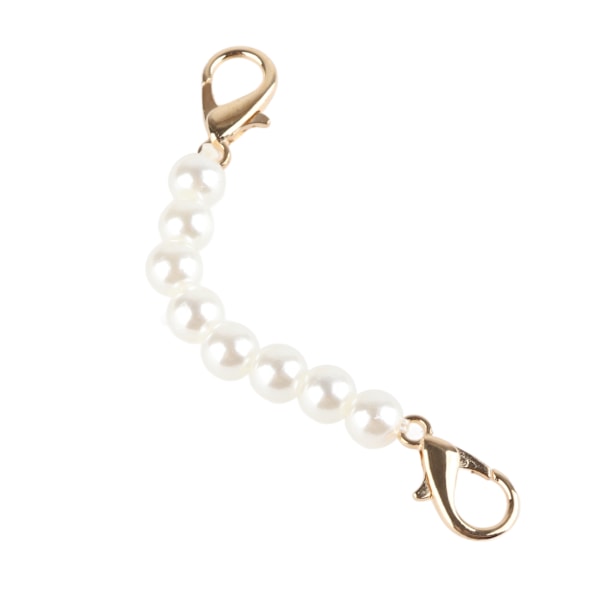 Perle Taskekæde Slidstærk DIY Perle Bead Taskekæde til Håndtaske Kæder Tilbehør 10cm / 3.9in Hvid[C]