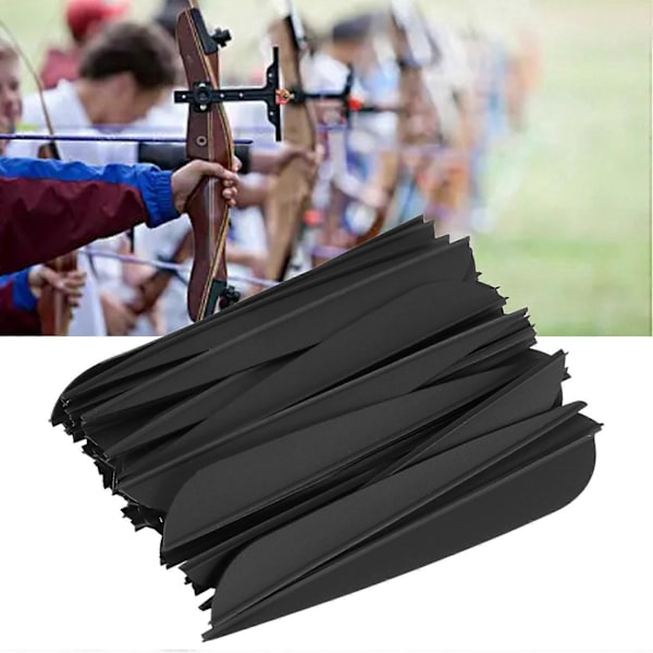 Pilar Fjädrar 4 Tum Plast Fletching 50-pack (Svart) (C)
