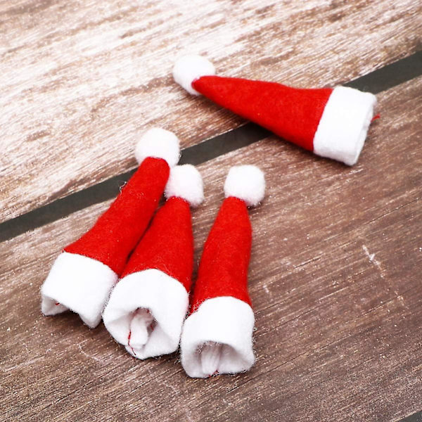 150-pack Mini Jultomtehatt Koppar/Flaska Överdrag - Jultomtehatt Hållare för Hantverk och Julparty Dekoration