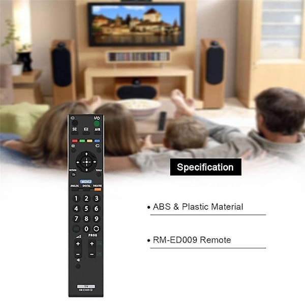 Ersättningsfjärrkontroll RM-ED009 för Sony LCD-digital-TV KDL-40T2800 KDL-40D2810 KDL-40T3000 KDL-40S3010 KDL-40S3000