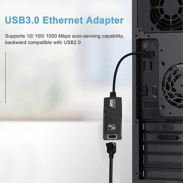 USB 3.0 til 10/100/1000 Mbps Gigabit RJ45 Ethernet LAN Nettverksadapter for PC