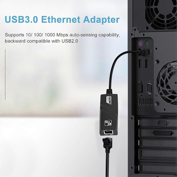 USB 3.0 til 10/100/1000 Mbps Gigabit RJ45 Ethernet LAN Netværksadapter til PC