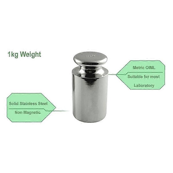 Kalibreringsvægt til digital vægt, kulstofstål, kromfinish, 1000G (1KG WGT)