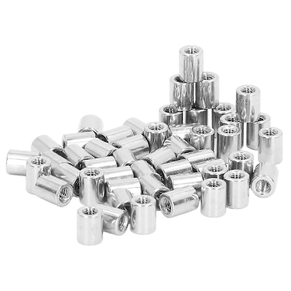 50 st M4 Gängmuff Robust Rostfritt Stål Underhåll Cylindrisk Kopplingsmutter Kit (C)
