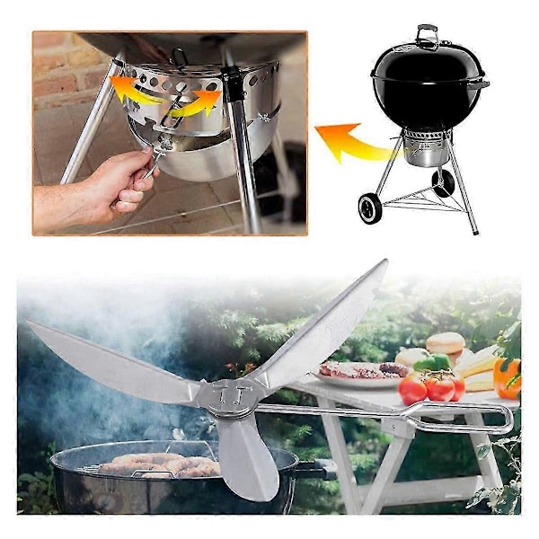 22-1/2-tommer One-Touch rengøringssystem kit kompatibelt med Weber grilldele (C)