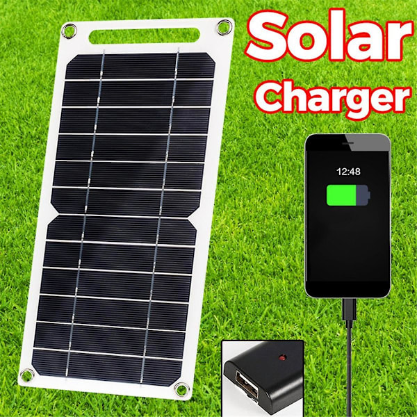 6W Solpanel USB Solcell Utomhus Vandring Batteriladdare System Solpanel Kit För Mobiltelefon