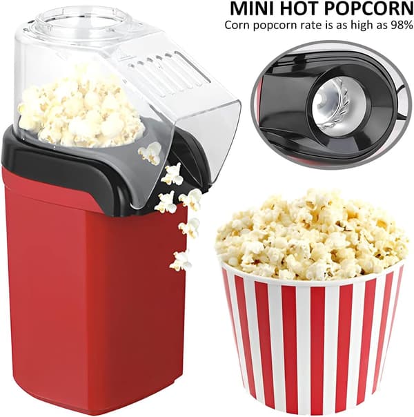 Elektrisk Popcornmaskine med Varmluft til DIY Snacking - 2 Kgs Kapacitet