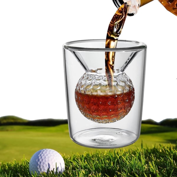 Golf Whiskyglas, Golf Whiskyglas för män, Golfpresenter för män golfare, Whiskyglas med golfbollsform inbäddad 1 pcs