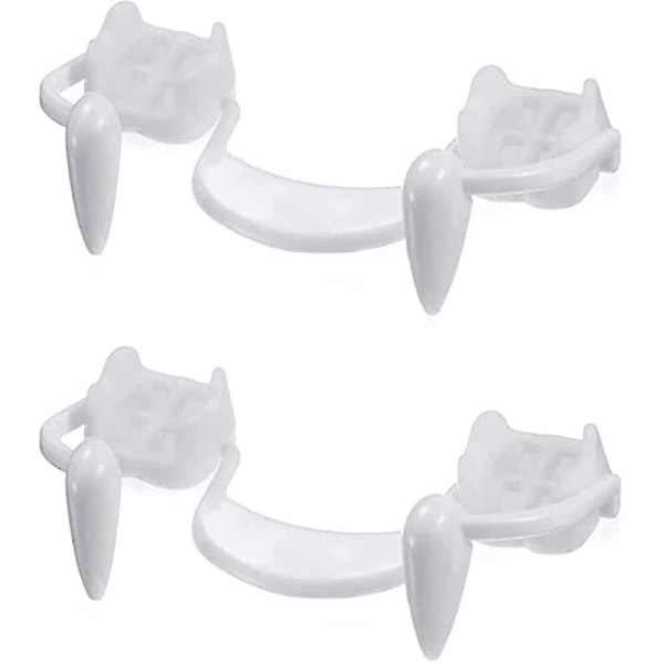 4 stycken utdragbara vampyrtänder Kit Teleskopiska tänder Fångar Tandställning Falska proteser med Halloween Party Fangs (3 st Normal), Halloween Ornament, Hallo