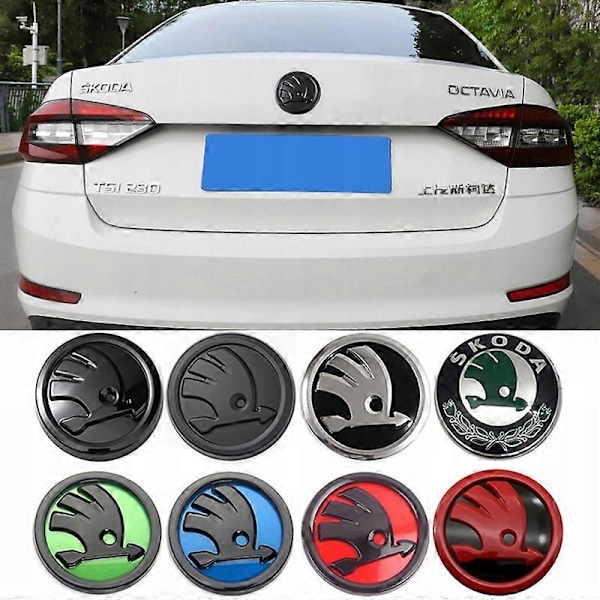 2 st Skoda Bil Emblem Badge 80mm 90mm (C)