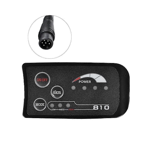 6-pin 48V S810 E-bike LED Display Mätare Ip65 Uart För Elcykel Elektrisk Cykelmätare (C)
