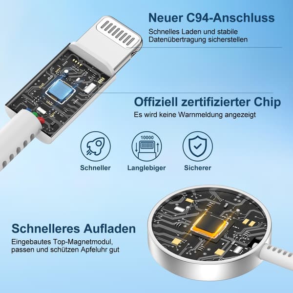 Apple Watch-lader 2m 20W med USB-C-kabel