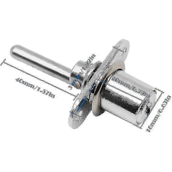 2 kpl Laatikon lukko avaimella huonekaluihin, männänlukko kaappiin, vitriiniin, arkistokaappeihin, halkaisija 16 mm, pituus 61 mm (hopea) (C)