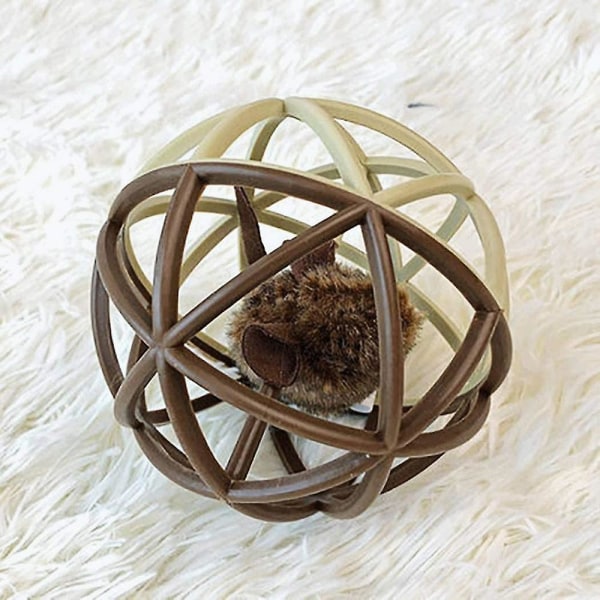 Katt Leksak Boll Cat Mouse Ball Bur Katt Mus Leksak Katt Interaktiv Leksak Pipande Mus Katt Leksak, Katt Mus Boll Leksak[C]