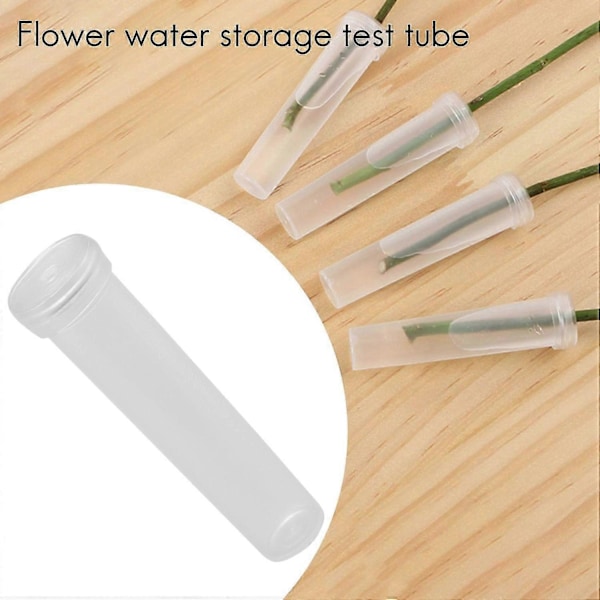 Blomstertuber 100-pack, Blomstervaser, Blomstervattenrör för Blomsterarrangemang, Klar Plast (C)