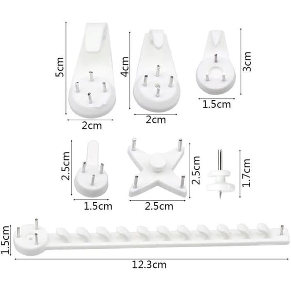 Tavelupphängningssystem - 42 delar - Vit - Plast - Väggmontering utan borrning White