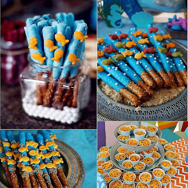 6 stk/sett Kjeksformer i rustfritt stål, fiskformet, for baking