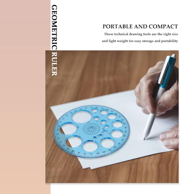 Multifunksjonelle plastlinjaler 2 stk. transparente grafisk designverktøy