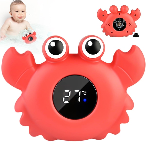 Baby , badvattentemperaturmätare, LED-badtermometer, flytande leksak för baby , baby och termometerC[C] Red Crab