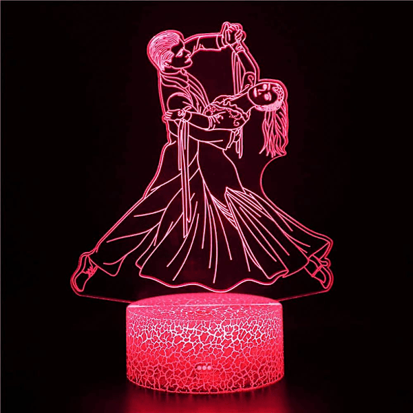 3D Danse Natlys Bordsklampe Optisk Illusion Lamper 7 Farveskiftende Lys LED Bordlampe Julegave Hjem Kærlighed Fødselsdag Børn Børn Dekoration Legetøj Gave