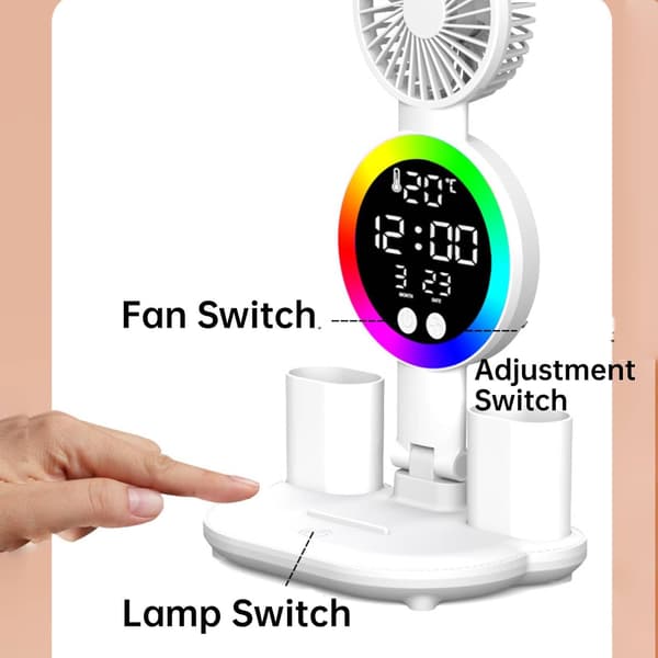 LED-bordlampe med dimming og USB-lader Hvit Hjemmekontor og Studentrom[C]