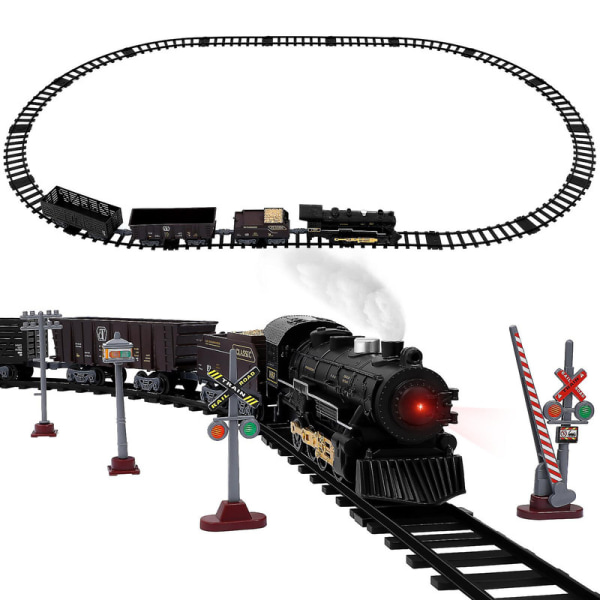 Toyandona barntågset Set modelltågleksaker 4 sektioner ångtåg med lok lastfordon Pedagogisk leksak As Shown