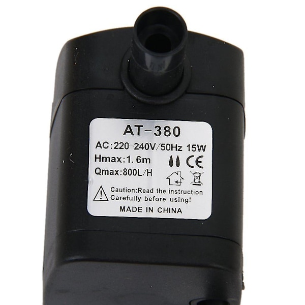 Nedsänkbar pump 220-240V 15W vattenpump fontän dammpump akvarium EU-kontakt