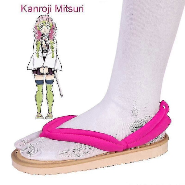 Heta Anime Demon Slayer Kimetsu No Yaiba Cosplay Tillbehör Kamado Nezuko Cosplay Träskor Kimono Flip-Flops Geta Tofflor Skor