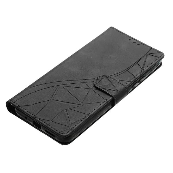 Galaxy A34 5G Plånboksfodral Präglat Triangelmönster Läder[C] Multicolor Black