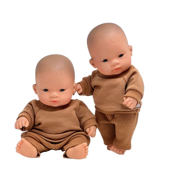 Dres dla lalki Miniland 21cm, cynamon