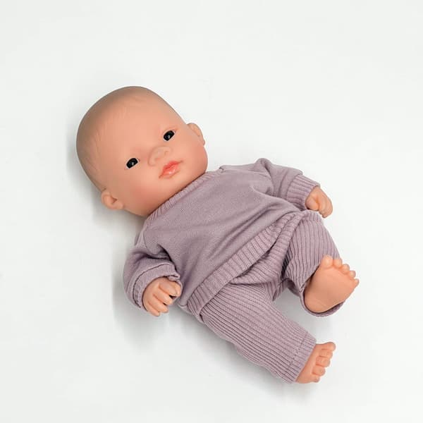 Dres dla lalki Miniland 21cm, lavendowy