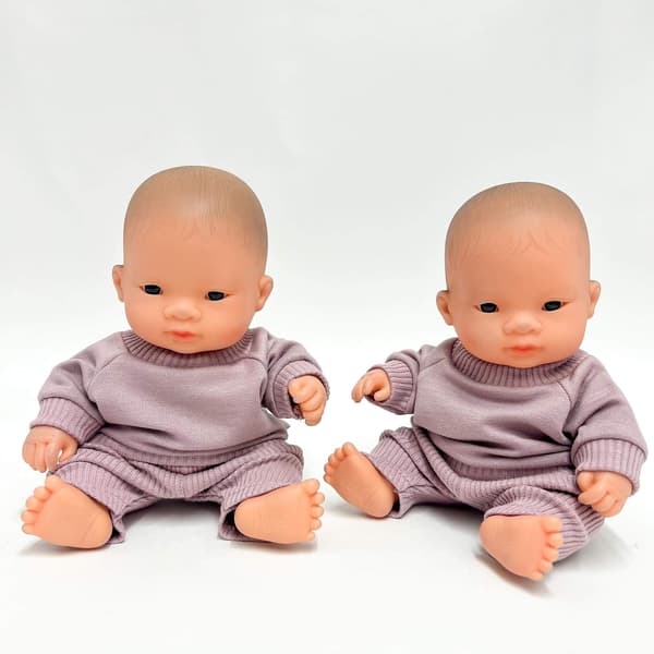 Dres dla lalki Miniland 21cm, lavendowy