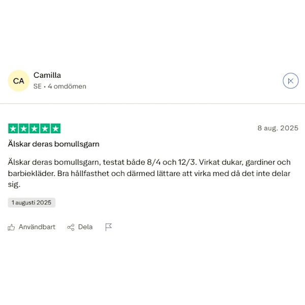 Merc. Cablé 12/6 Virkgarn Silvergrå Silvergrå one size