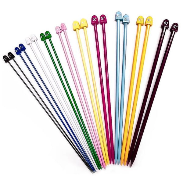 N017 - Set med 10 par Jumperstickor i plast multifärg