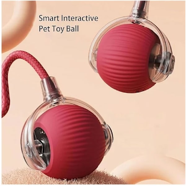 Rullande Boll, tuggboll för Hundar och katter Tuggbboll för Hundar, Interaktiv Hund Smart Boll Leksak, Interaktiv Katt Boll Leksak, 360° Smart