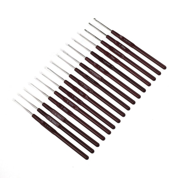 N038 - Set med 15 st. tunna virknålar multifärg one size