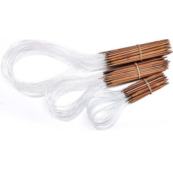 N048 - Set med 18 st. rundstickor 60 cm i finaste bambu multifärg one size