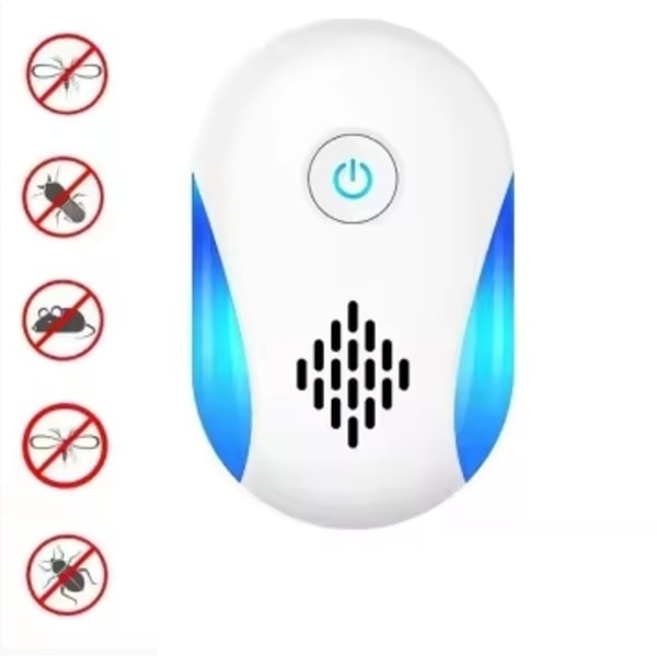 Ultrasonic 2 in 1 Skadedjursbekämpning / Bekämpa Småkryp & Insekter - Ultraljud Vit one size