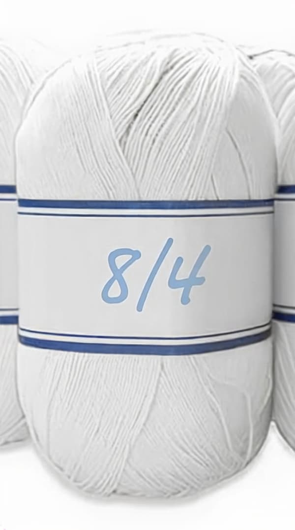 2 st. nystan Merc. 8/4 Virkgarn Vit Vit one size