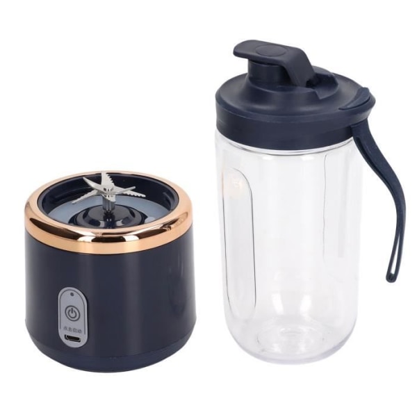 Zerone Portable Blender, Mini Blender 300ml Kapacitet Livsmedelskvalitet för grönsaksextraktor Blå, 6 blad, lock