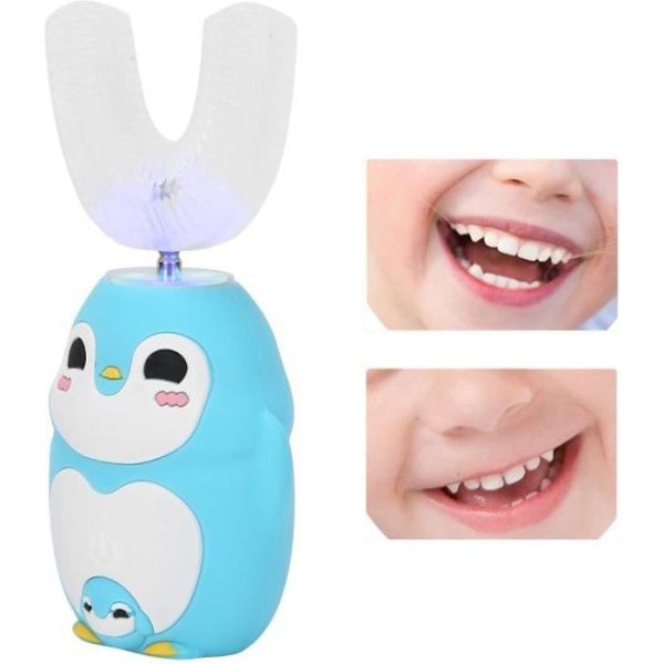 U-formad tandborste - elektrisk tandborste för barn (blå)