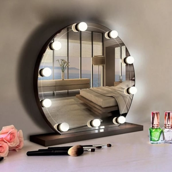 10 st/set Bulb Makeup Mirror, Sminkbordsbelysning, USB 3 färger LED-lampa LED-ljusspegel Spegel