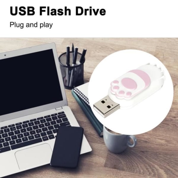 ARAMOX Flash Disk Cat Tassform USB-minne Bärbar U Disk Stor lagringsenhet för bärbar dator (Pink 128
