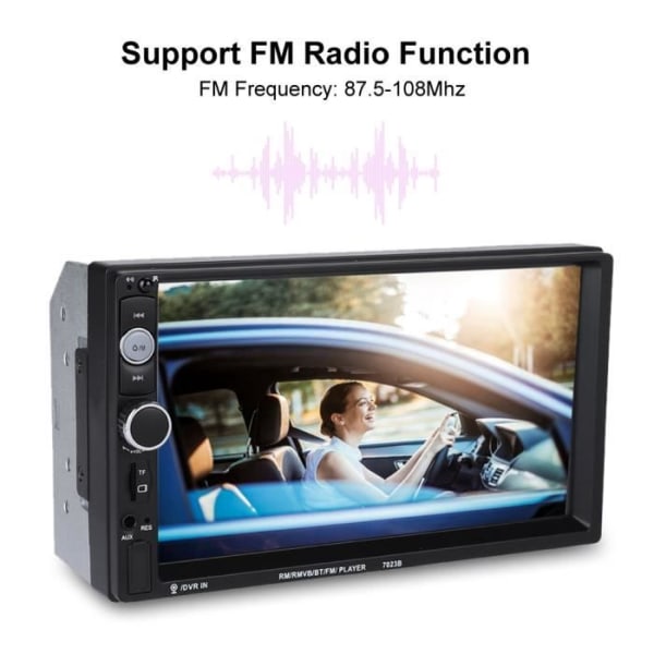 BOYOU 7-tums pekskärm dubbel din bil mp5-spelare stereo bilradio FM-stöd omvänd bild